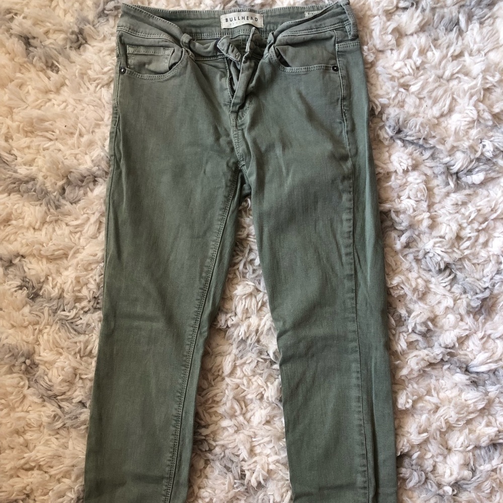 PACSUN size one army green skinny jeans